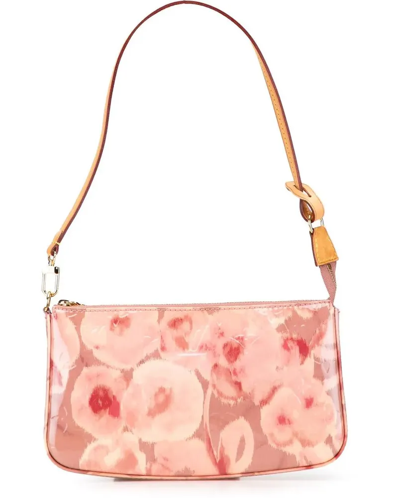 Louis Vuitton Hobo Bags Monogram Vernis Ikat Pochette Accessoires rosa Gold