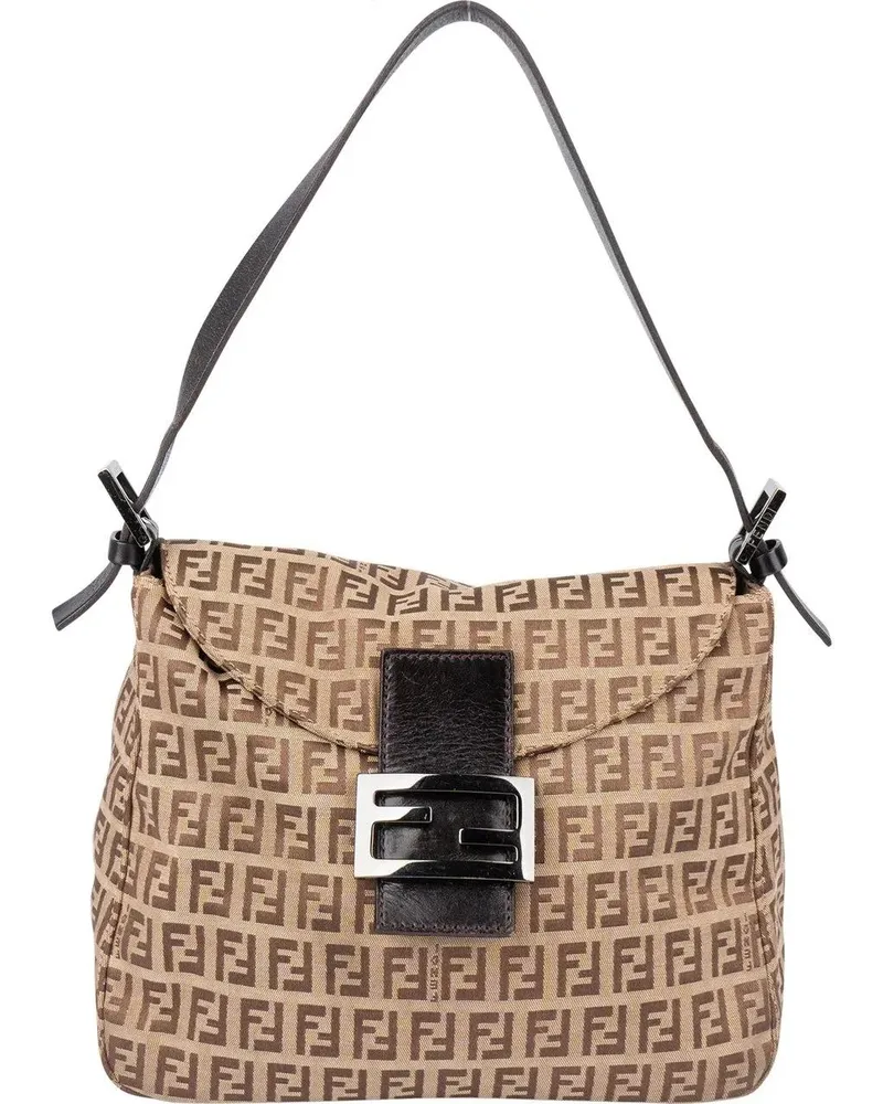 Fendi Crossbody Bags  FF Monogram Baguette Buckle Handbag braun Braun