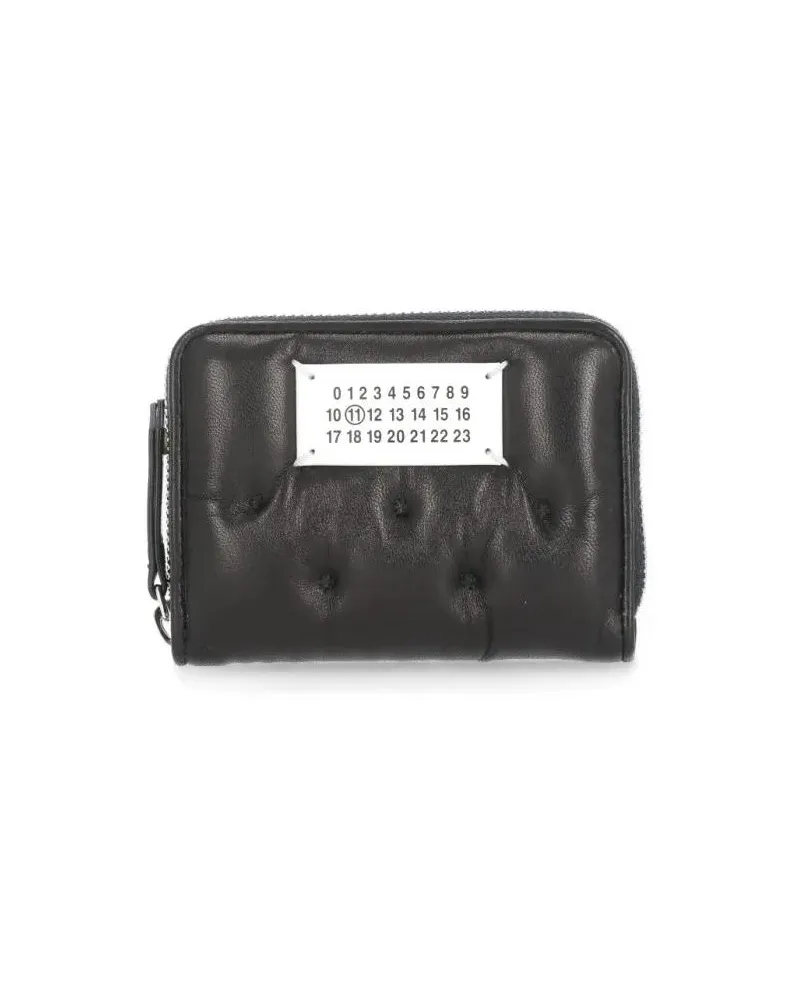 Maison Margiela Portemonnaies Glam Slam Pebbled Small Wallet schwarz Schwarz