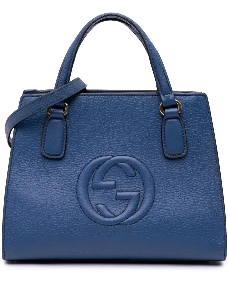 Gucci Hobo Bags 2016-2024 Medium Dollar Calf Soho Top Handle Conve blau Blau