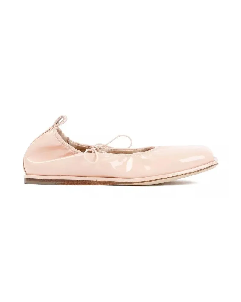 Simone Rocha Pink Powder Patent Calf Leather Heart Toe Lace-Up pink Rosa