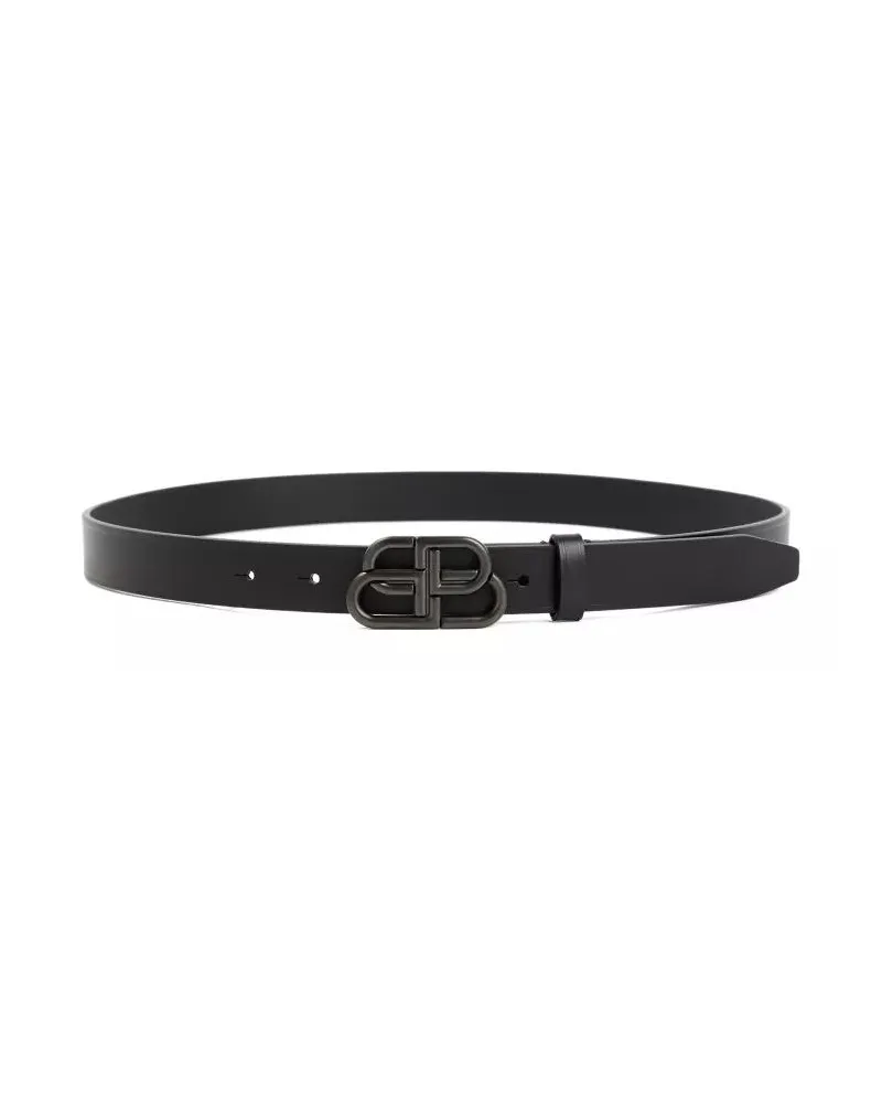 Balenciaga Gürtel Leather Bb Belt schwarz Schwarz