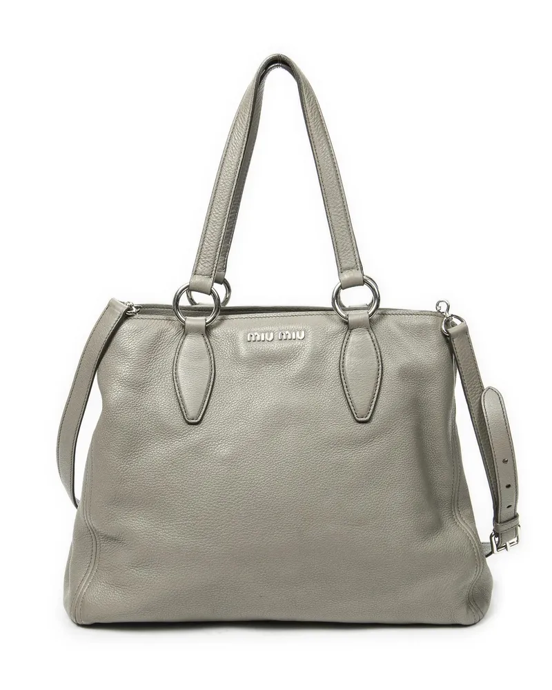 Miu Miu Crossbody Bags Middle Zip Tote grau Grau