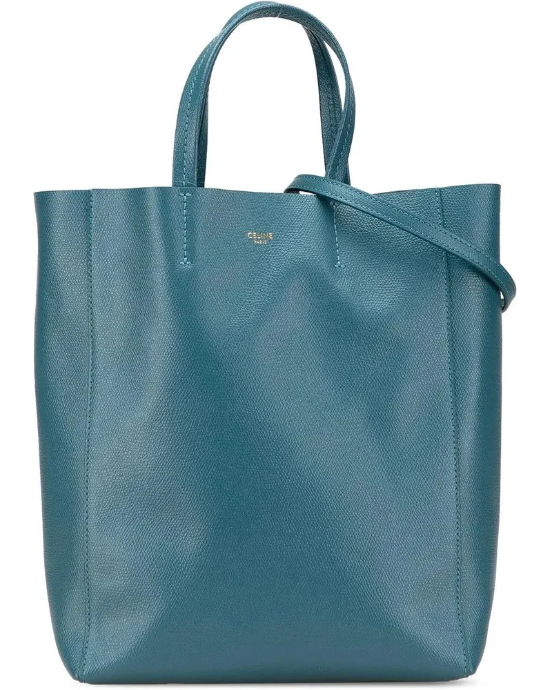Celine Hobo Bags Small Grained Calfskin Vertical Cabas Satchel blau Blau