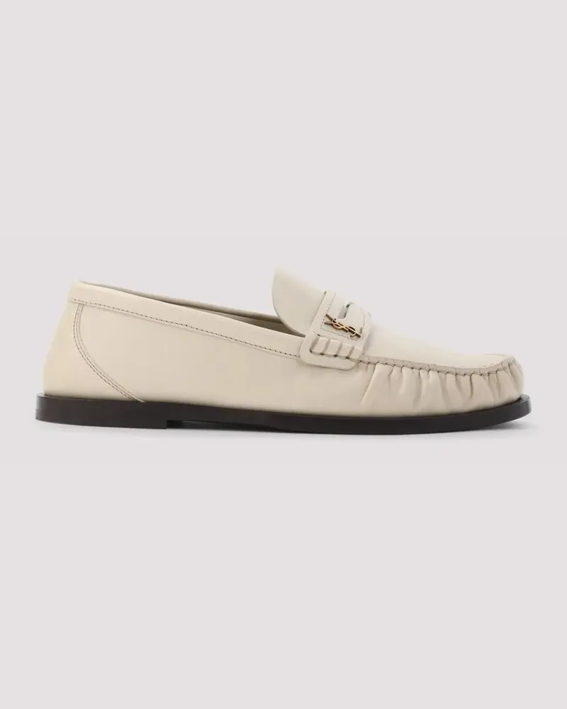 Saint Laurent Leather Loafers With Gathered Detail gelb Gelb