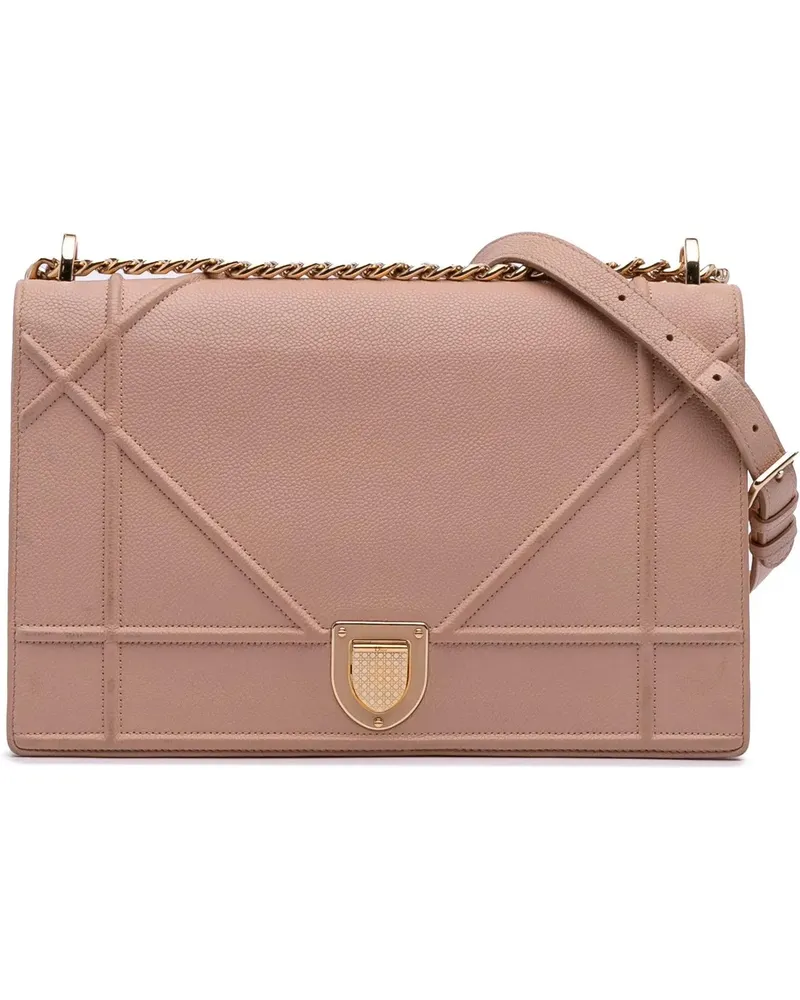 Dior Hobo Bags Medium Grained Calfskin Diorama Flap rosa Gold