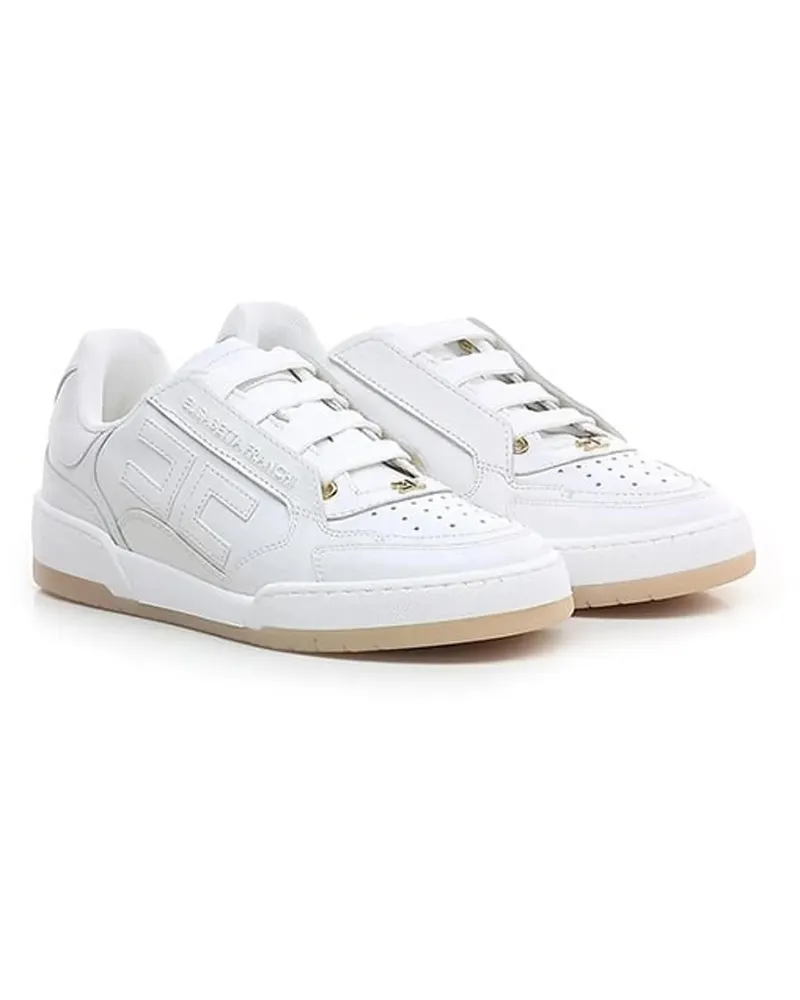 Elisabetta Franchi Low-Top Sneaker Flat Shoes Ivory weiß Weiß
