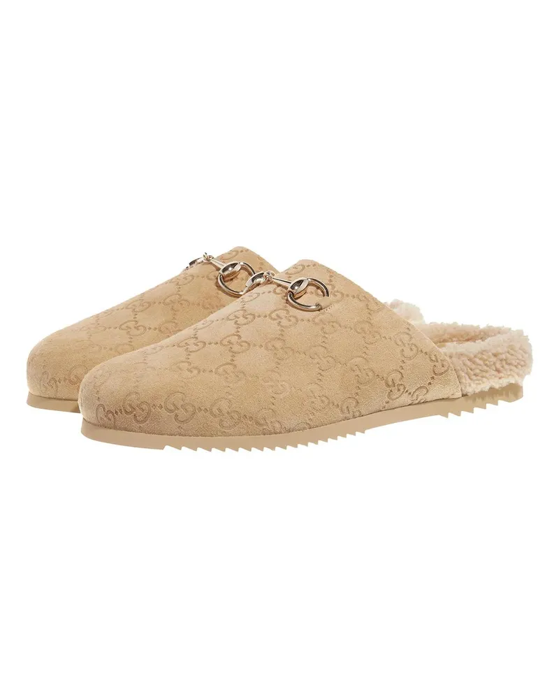 Gucci Slipper & Pantoletten GG Suede Mules beige Beige