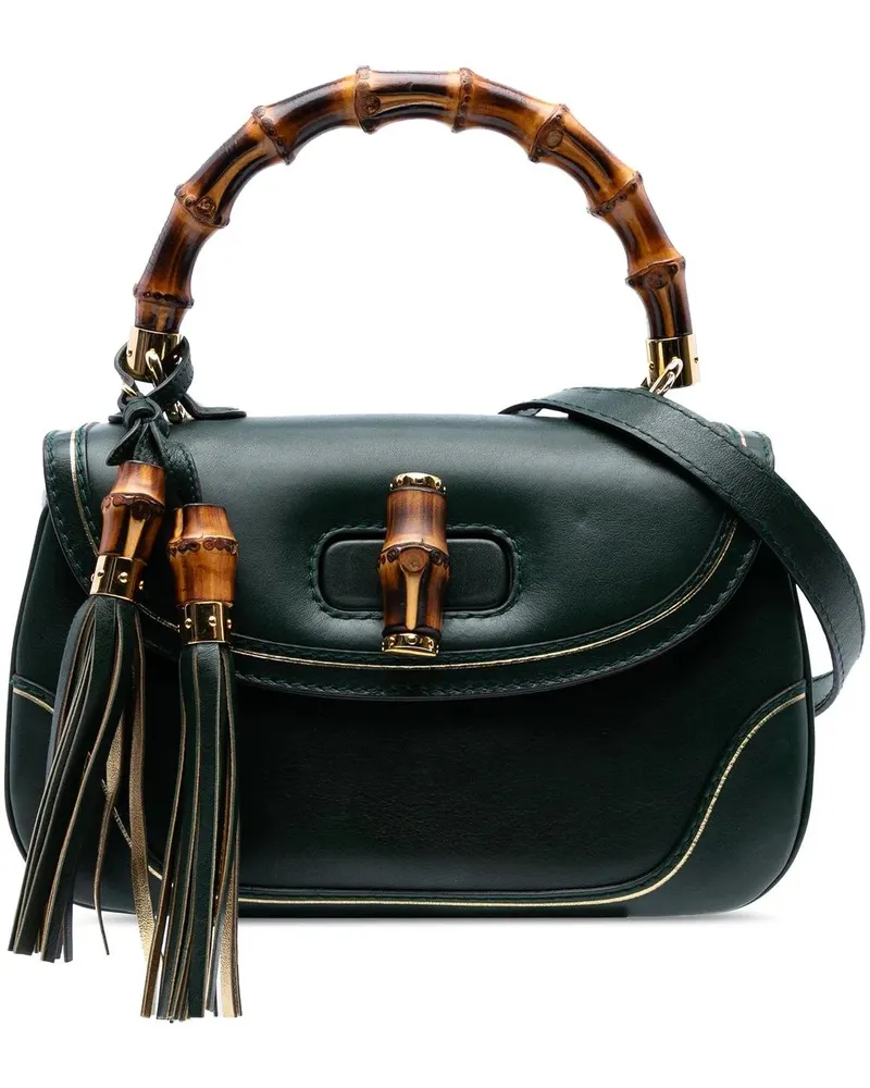 Gucci Hobo Bags Medium Leather New Bamboo Top Handle Bag grün Grün
