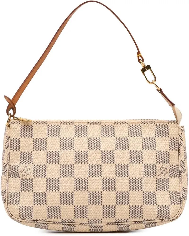 Louis Vuitton Hobo Bags Damier Azur Pochette Accessoires weiß Weiß