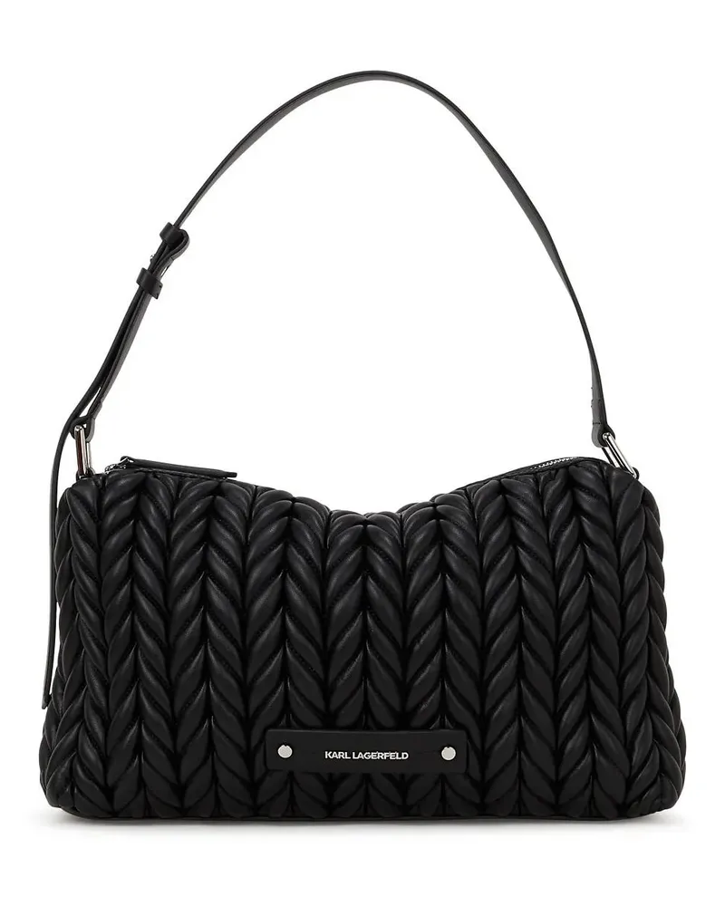 Karl Lagerfeld Hobo Bags K/Weave mittelgroße Schultertasche schwarz Schwarz