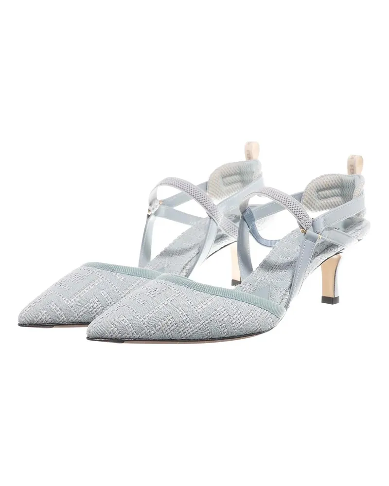 Fendi Hohe Schuhe Slingback FF Jacquard blau Blau