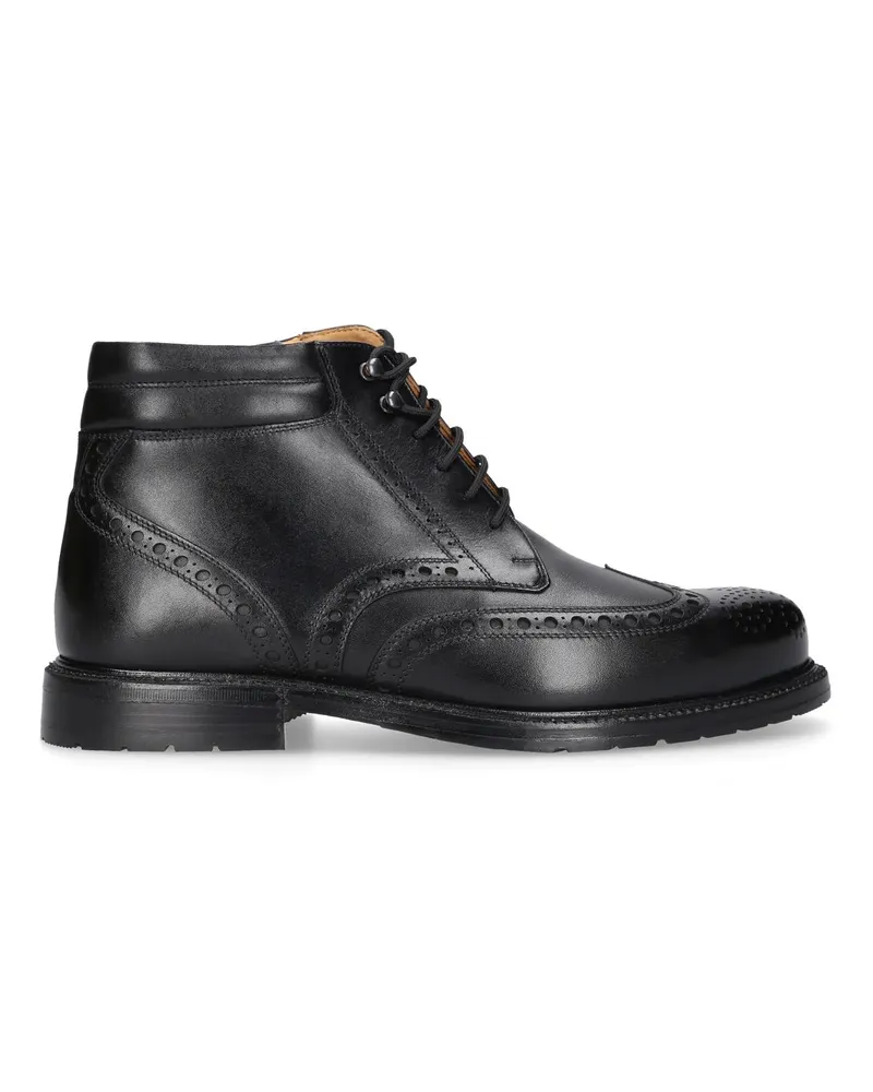 Heinrich Dinkelacker Stiefel Schnürboots Buda Full Brogue BC schwarz Schwarz