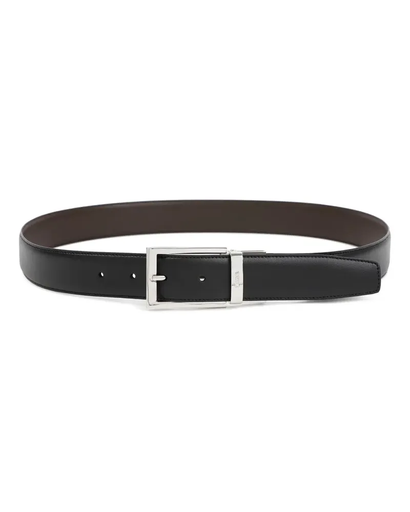 Ermenegildo Zegna Gürtel Reversible Leather Belt With Hand-Buffed Finish An schwarz Schwarz