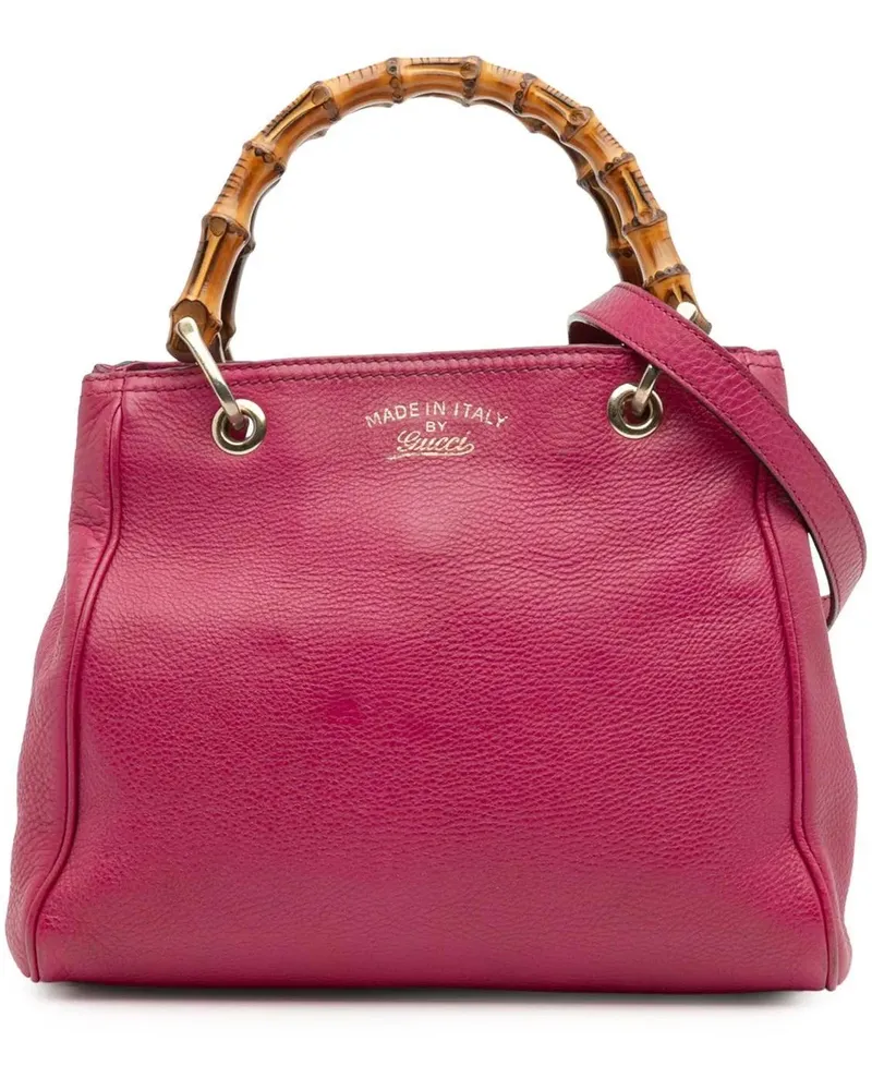 Gucci Hobo Bags Small Calfskin Bamboo Shopper Satchel rosa Gold