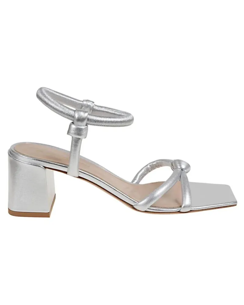 Gianvito Rossi Sandalen Metallic Leather Sandals silberfarben 