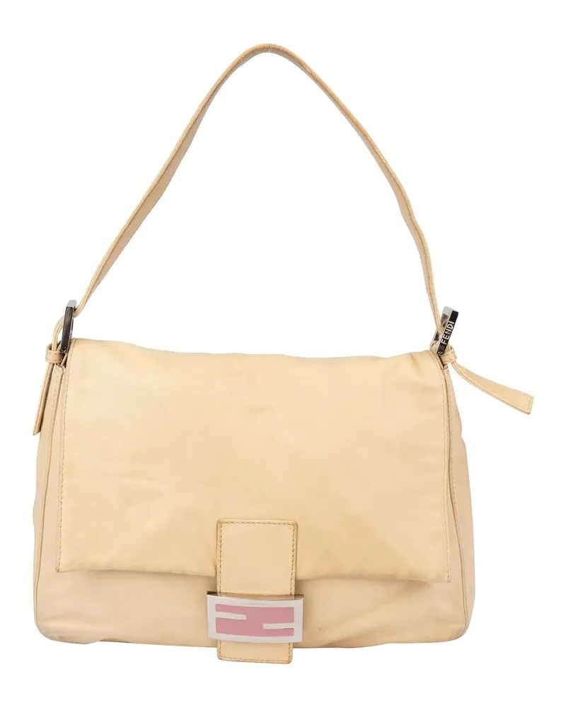 Fendi Crossbody Bags  Beige Leather Baguette Mamma Handbag beige Beige