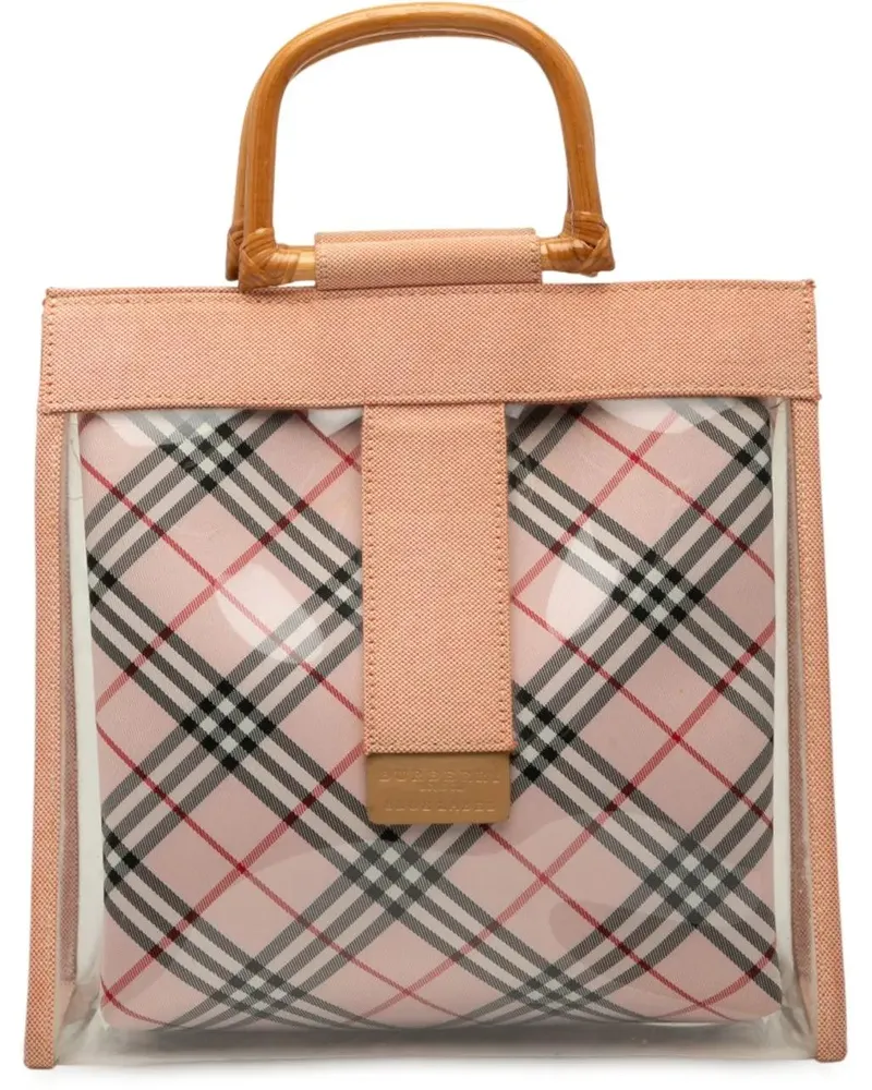 Burberry Shopper Vinyl And Nova Check Canvas Bamboo Tote braun Braun