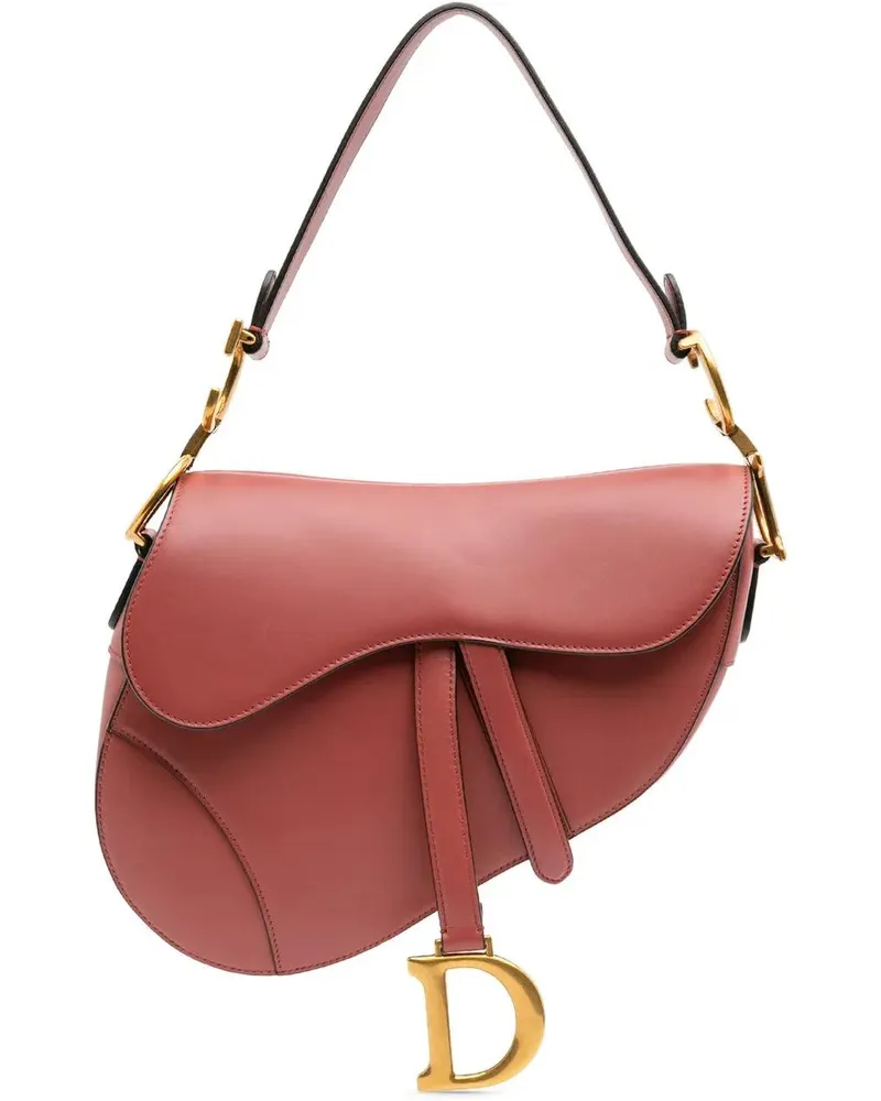 Dior Hobo Bags Smooth Calfskin Saddle Bag rot Rot