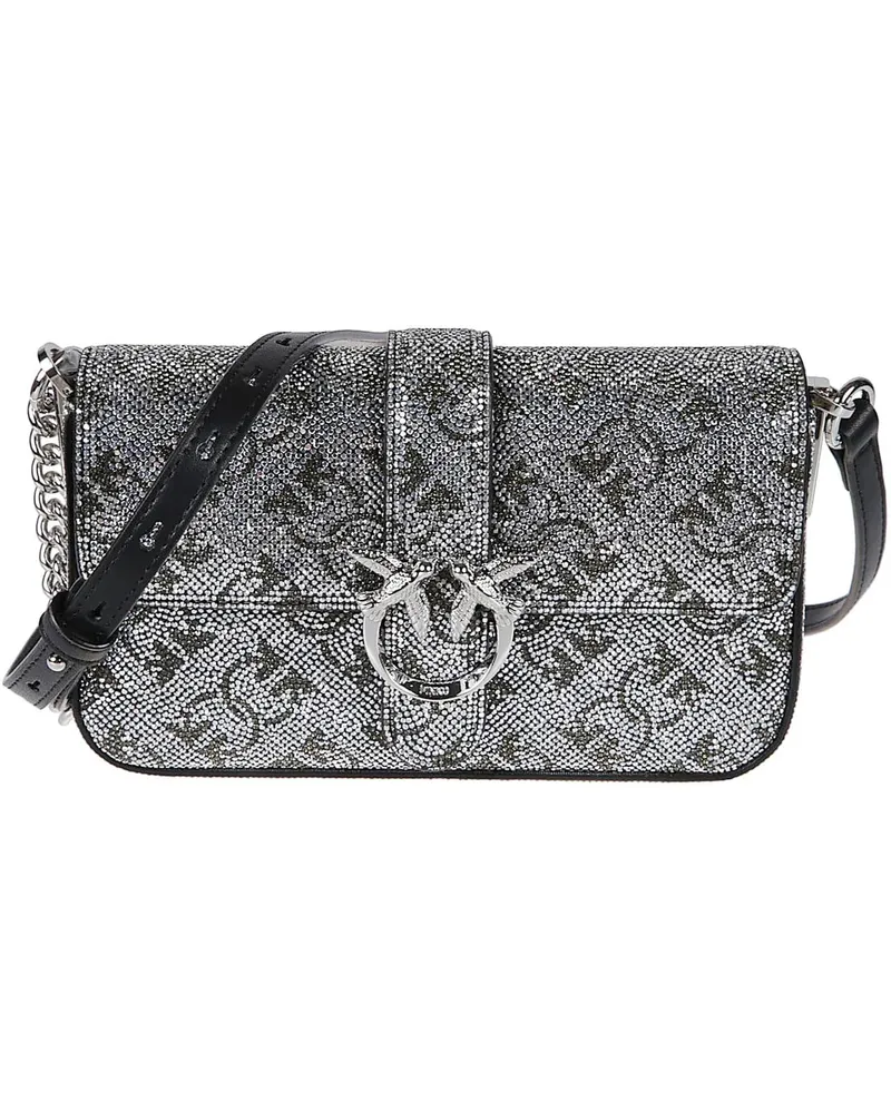 Pinko Crossbody Bags Love One Slouchy Baby Bag Metallic gunmetal Gunmetal