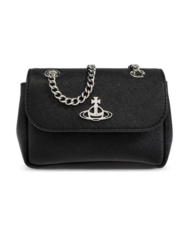 Vivienne Westwood Portemonnaie Compact Black Wallet With Smooth Finish And Minima schwarz Schwarz