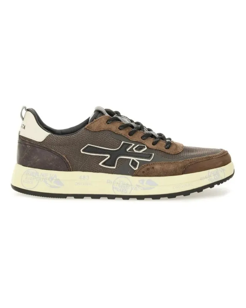 Premiata Low-Top Sneaker Layered Brown Sneakers With Textured Accents And C braun Braun