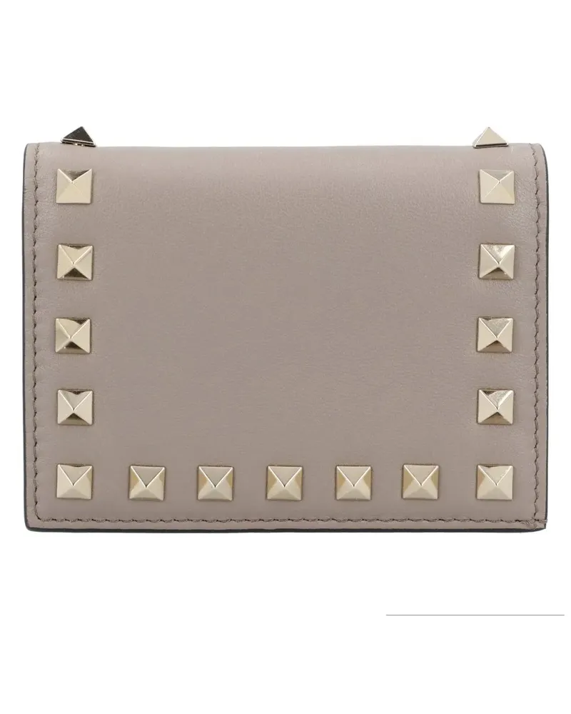 Valentino Garavani Portemonnaie Small Rockstud Calfskin Wallet grau Grau