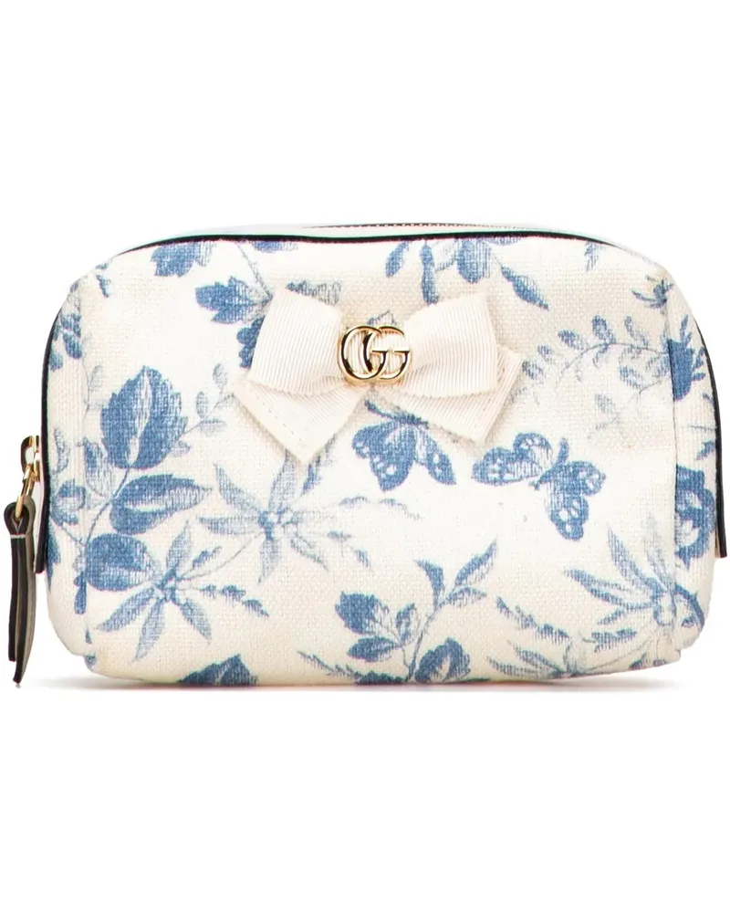Gucci Kosmetiktaschen GG Marmont Canvas Herbarium Pouch weiß Weiß
