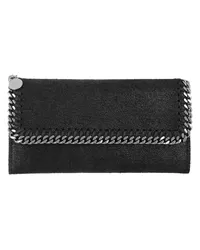 Stella McCartney Portemonnaie Continental Flap Wallet Shaggy Deer Schwarz