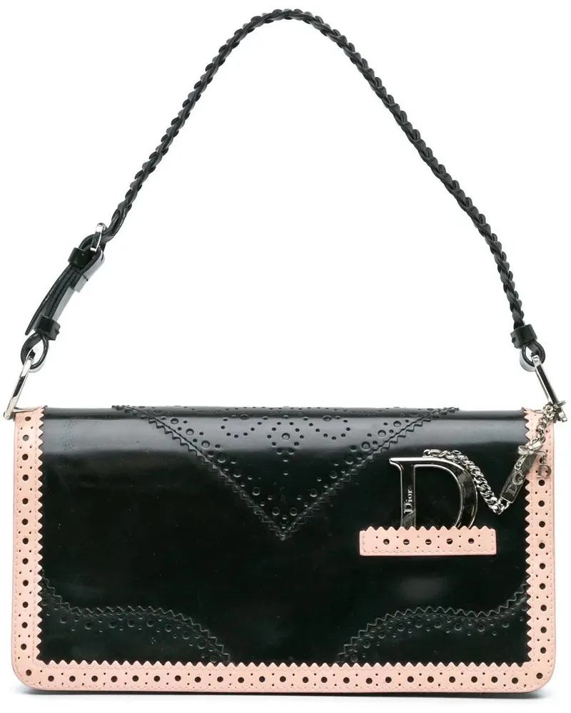 Dior Hobo Bags 2004 Leather D'Trick Brogue Spectator Bag schwarz Schwarz