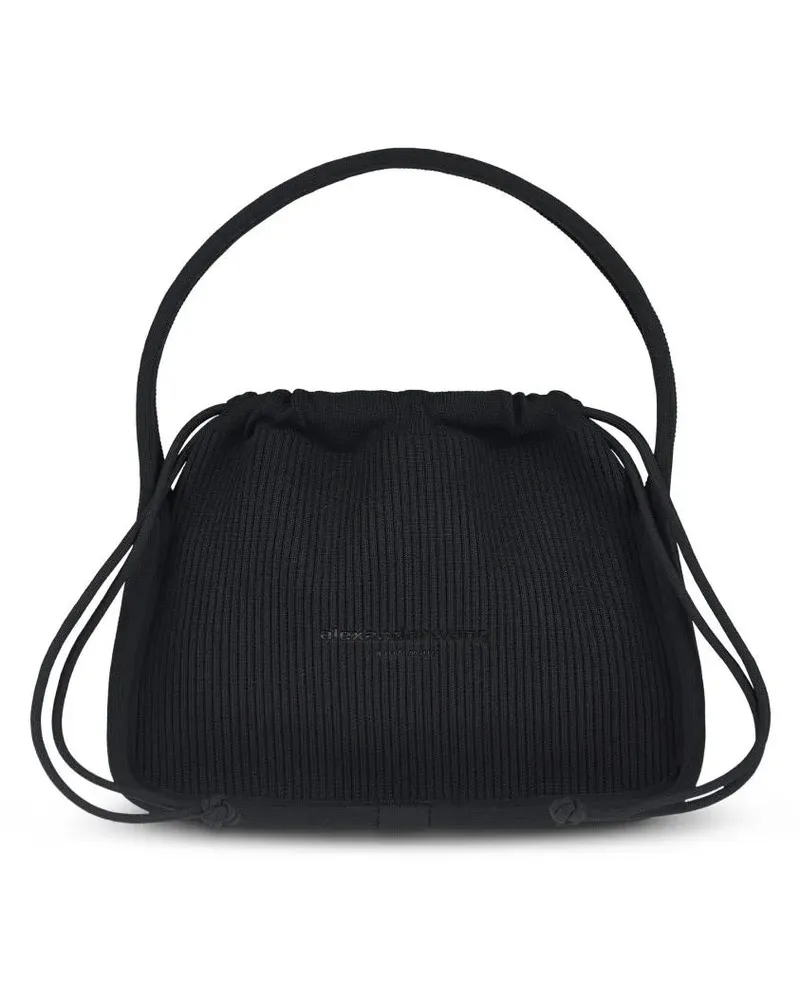 Alexander Wang Crossbody Bags Ribbed Texture Round Small Bag With Drawstring Clo schwarz Schwarz