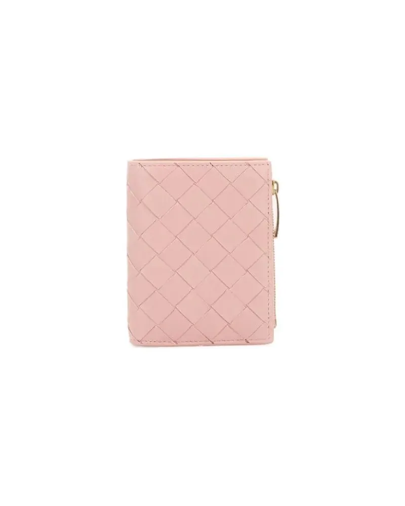 Bottega Veneta Portemonnaie Woven Bi-Fold Wallet pink Rosa