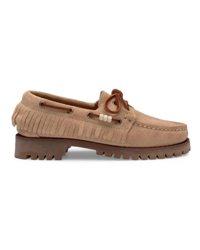 Sebago Fringe-Detail Suede Flats beige Beige