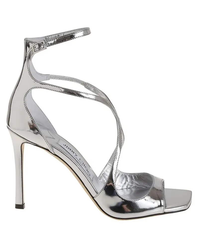 Jimmy Choo Sandalen Metallic Leather Sandals silberfarben 