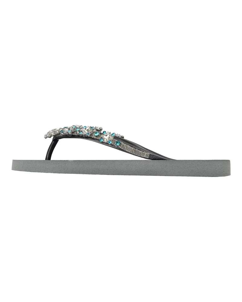 uzurii Slipper & Pantoletten Zehentrenner Dolce Chrystal silberfarben 