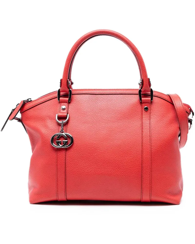 Gucci Hobo Bags Leather GG Charm Dome Satchel rot Rot