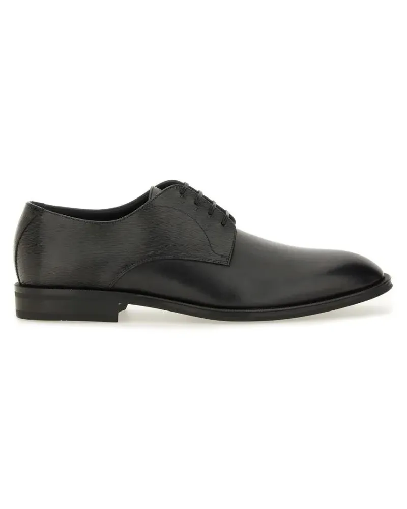HUGO BOSS Loafer Leather "Derby" Loafer schwarz Schwarz