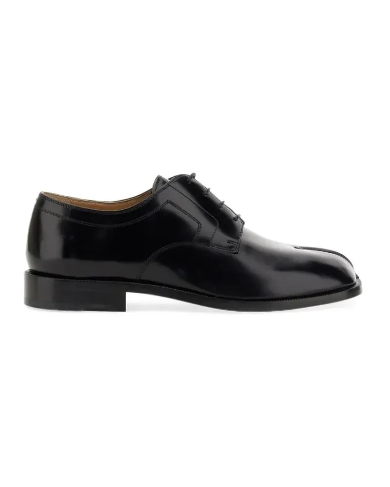 Maison Margiela Tabi Black Lace-Up Shoes schwarz Schwarz