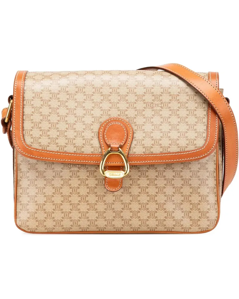 Celine Hobo Bags 2010 Macadam Coated Canvas Crossbody braun Braun