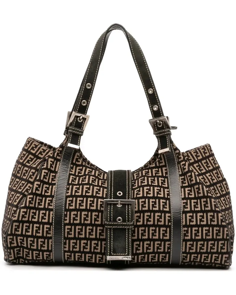 Fendi Hobo Bags Zucchino Canvas Shoulder Bag braun Braun