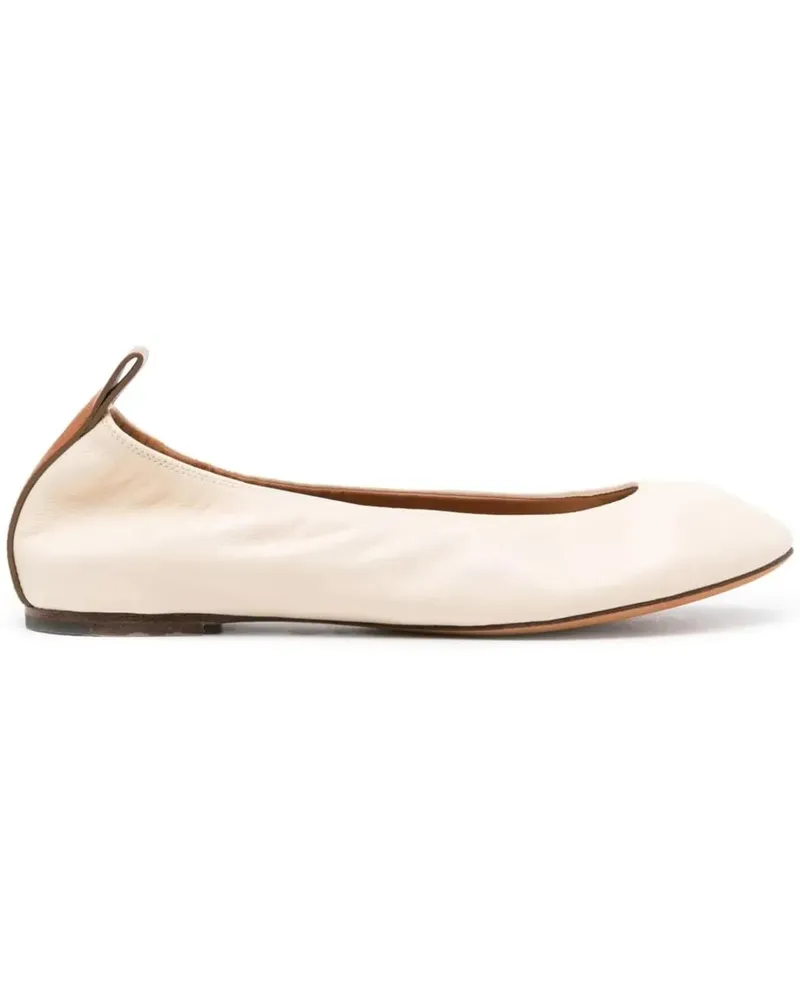 Lanvin The Nappa Leather Logo Ballerina Flat beige Beige