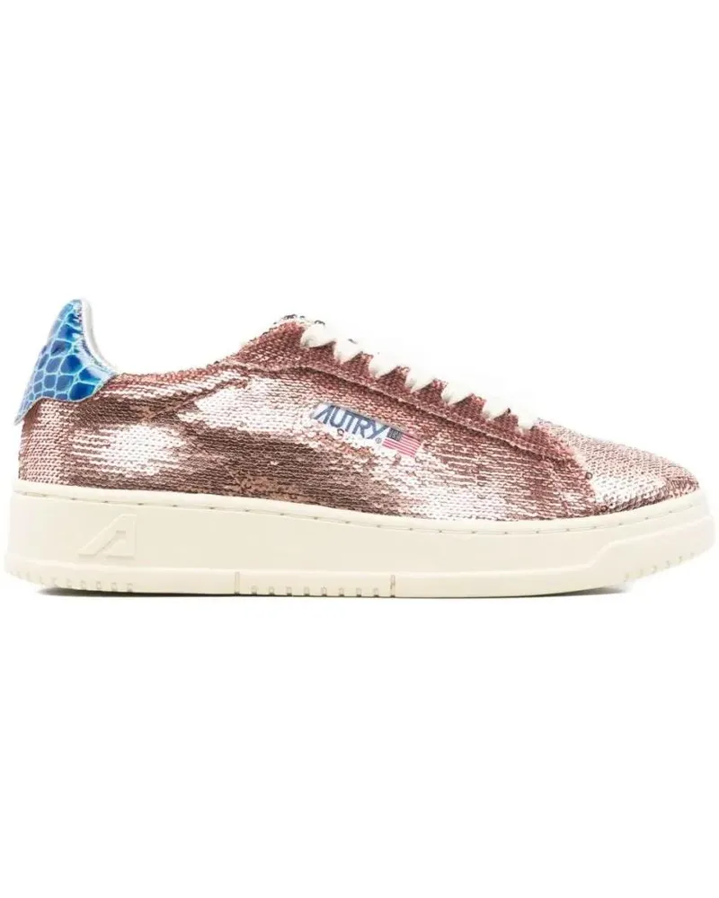 AUTRY Low-Top Sneaker Metallic Rose Gold Sneakers With Textured Scale Pa beige Beige