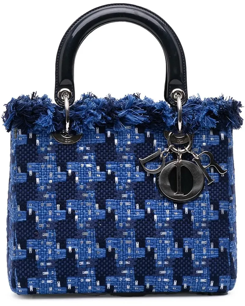 Dior Hobo Bags Medium Tweed Lady Dior blau Blau