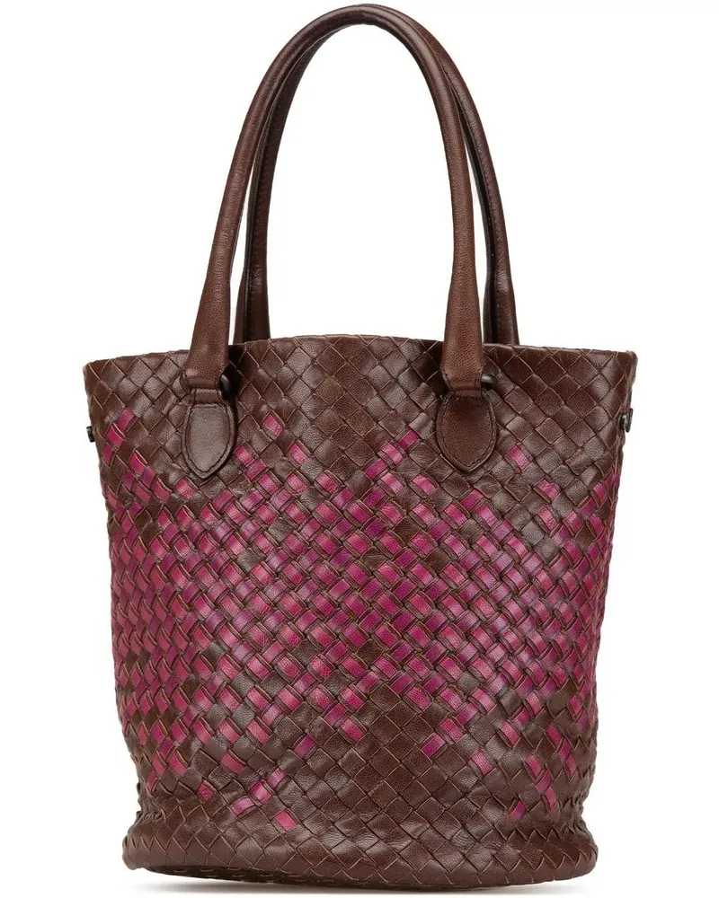 Bottega Veneta Hobo Bags 2009 Bicolor Nappa Intrecciato Bucket Bag braun Braun