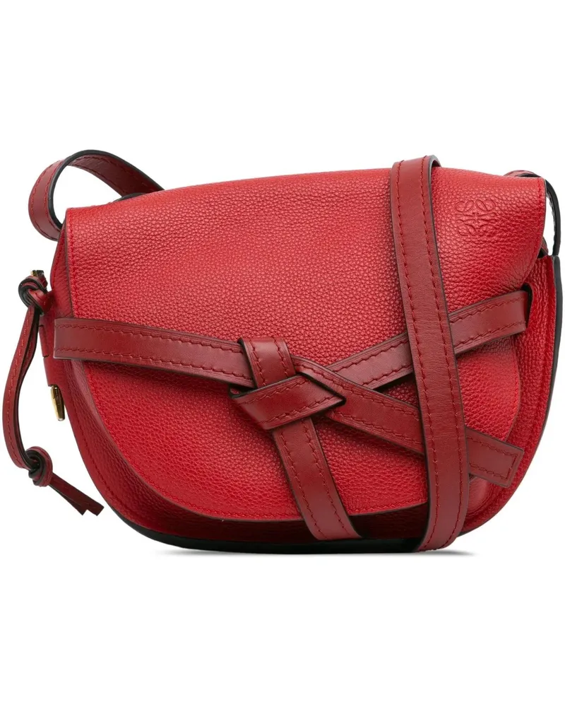 Loewe Hobo Bags Small Leather Gate Crossbody rot Rot