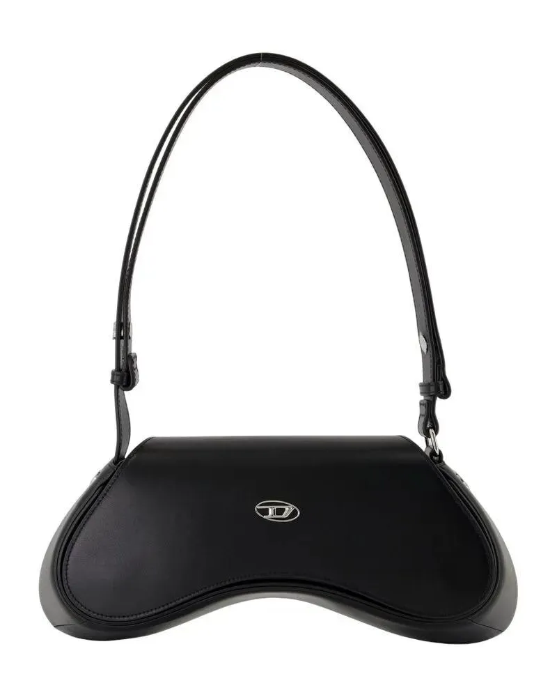 Diesel Hobo Bags Play Shoulder Bag - Leather - Black schwarz Schwarz
