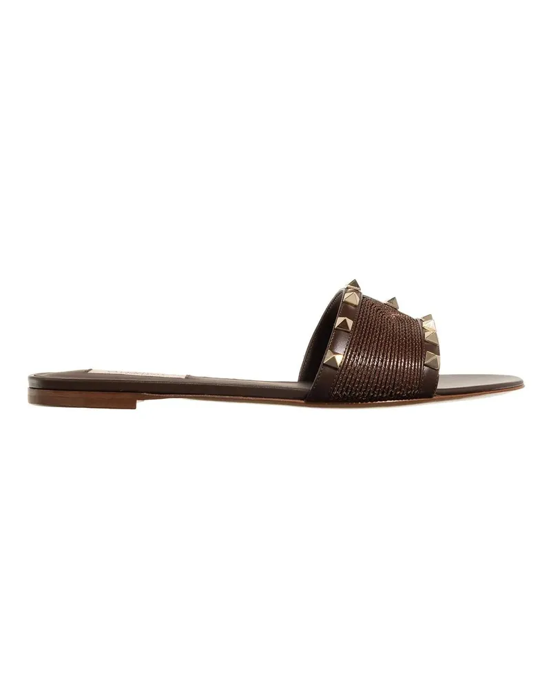 Valentino Garavani Slipper & Pantoletten Slide Rockstud braun Braun