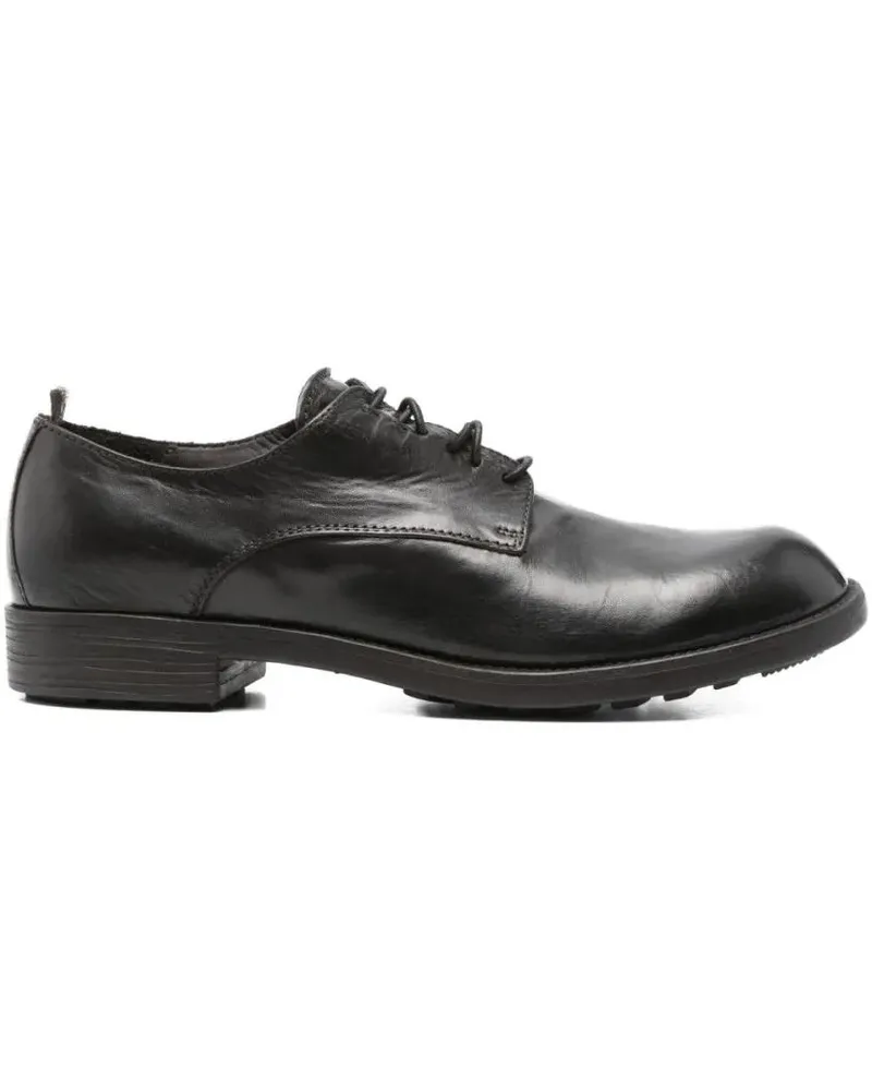 Officine Creative Italia Low Brown Lace-Up Shoes With Polished Finish schwarz Schwarz
