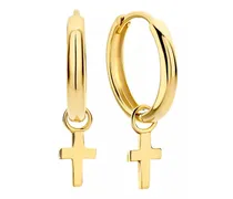 Ohrringe Monceau Solange 14 karat hoop earrings with cross