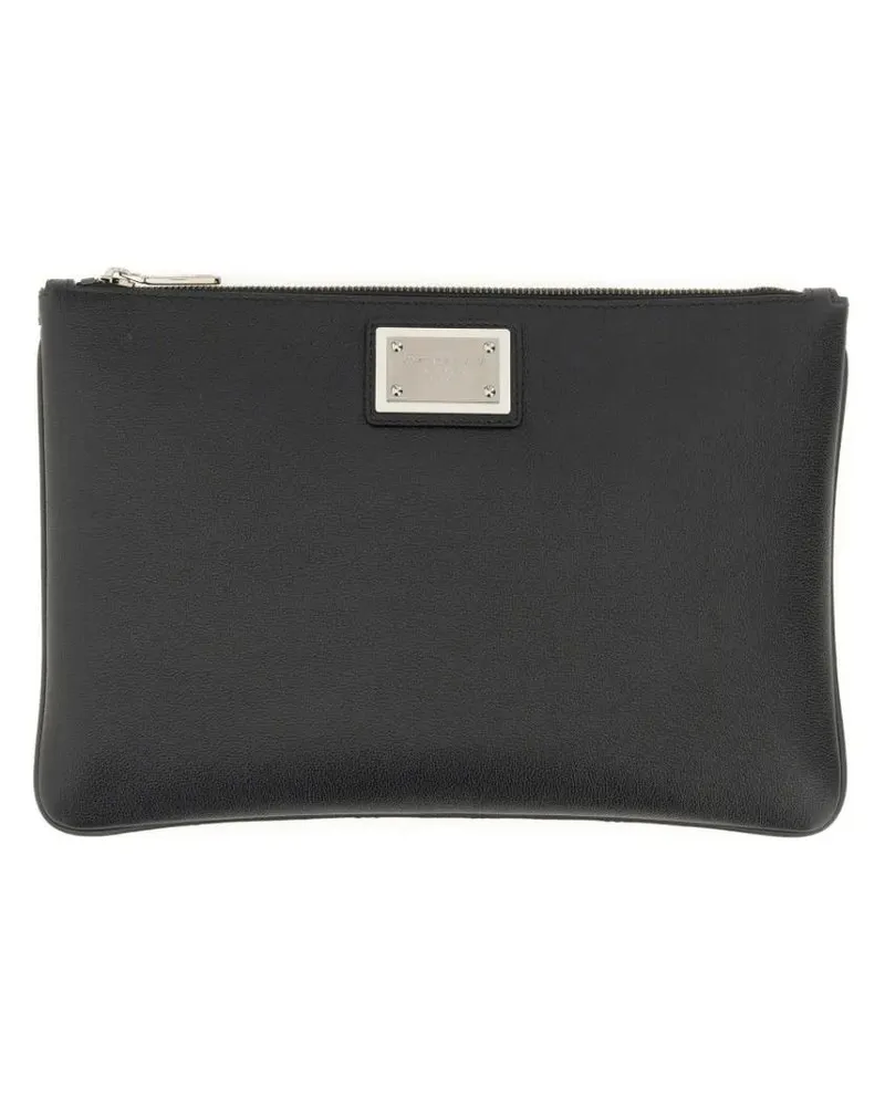Dolce & Gabbana Crossbody Bags Clutch With Logo Plaque schwarz Schwarz